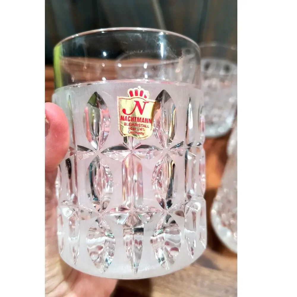 663. Nachtmann Leaded Crystal Whiskey Low Ball Tumbler Set of 6 Made In Germany